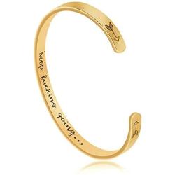 Asteria Jewelry Inspirational Gifts Keep Going for Women Cuff Bracelet Bangle Stainless Steel Engraved Come Gift Box (Keep Fucking Going(Gold))