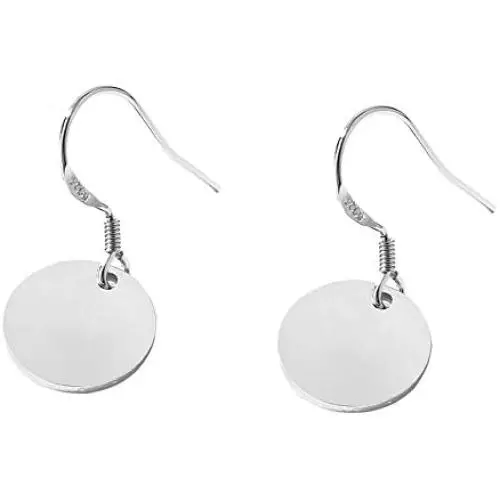 Round Disc Circle Plate Minimalist Fishhook S925 Sterling Silver Elegant Dangle Drop Earrings Chic Geometric Dangling Hanging Fashion Lightweight Simple Modern Statement Jewelry Gifts for Best Friend