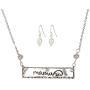 SPUNKYsoul Mama Bear Charm Necklace and Earrings Jewelry Gold and Silver Mixed Metal for Women Mommy Mom