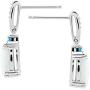 3 ct Natural Opal & Blue Topaz Drop Earrings with Diamonds in Sterling Silver