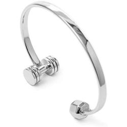 Cuff Dumbbell bracelet Rhodium fitness jewelry fitness gift fitness bracelet fitlife bracelet barbell fit