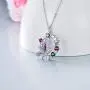 RMREWY 925 Sterling Silver Butterfly Necklace Colorful Cubic Zircon Butterfly Flower Pendant Necklace Jewelry Gift for Girlfriends or Women
