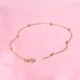 Solid 14K, 18K Gold Bracelets for Women, Real Gold Bead Thin Chain Bracelet