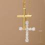 S.Leaf Cross Necklace for Women 14k Gold plated Sterling Silver Cross Necklace for Women Gold Cross Pendant Simple Dainty Necklace