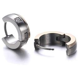 TGNEL Titanium Small Circle Huggie Hoop Earrings for Men Hypoallergenic Piercing Body Jewelry for Sensitive Ear