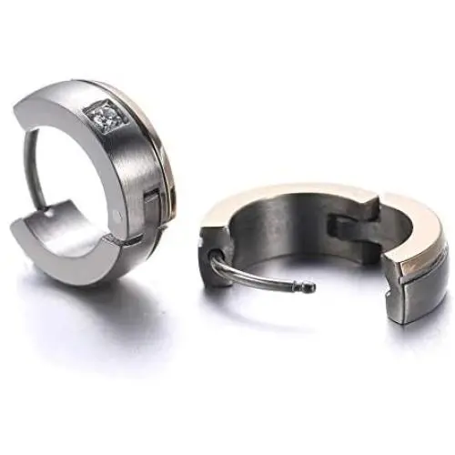 TGNEL Titanium Small Circle Huggie Hoop Earrings for Men Hypoallergenic Piercing Body Jewelry for Sensitive Ear