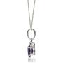 Gin & Grace 10K White Gold Natural Diamond (I1,I2) & Genuine Tanzanite Pendant Necklace for Women