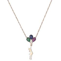 Absent Design Flying Balloon Necklace for Teen Girls | Unique Jewelry for Women | Multicolor Necklace with Flying Balloon Pendant for Girlfriend.