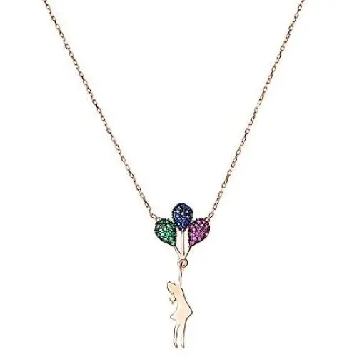 Absent Design Flying Balloon Necklace for Teen Girls | Unique Jewelry for Women | Multicolor Necklace with Flying Balloon Pendant for Girlfriend.