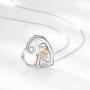 JUSTKIDSTOY Sterling Silver Dog Necklace/Cat Jewelry/Horse Gift with A Girl Cute Animal Love Heart Pendant for Women Pet Lover
