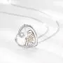 JUSTKIDSTOY Sterling Silver Dog Necklace/Cat Jewelry/Horse Gift with A Girl Cute Animal Love Heart Pendant for Women Pet Lover