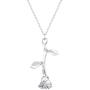 Tanhu 5 Pack Rose Gold Maple Leaf Black Fringe Silver Vintage 3D Rose Flower Pendant Necklace Lovers Birthday Friendship Jewelry Gift