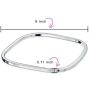 Personalized Engravable Plain Solid Square Shape Stackable Smooth Polished Bangle Bracelet For Women 925 Sterling Silver