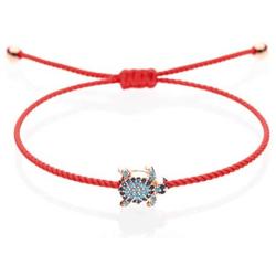 Handmade Adjustable String Sea Turtle Bracelet for Women I Red, Blue, Black Braided String I