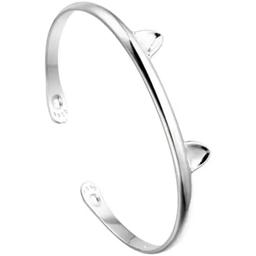 925 Sterling Silver Lovely Animal Cat Ear Paw Cuff Bangles & Bracelets Accessories for Girls Women Gift Birthday Jewelry 925 Sterling Silver Lovely Animal Cat Ear Paw Cuff Bangles & Bracelets Accessories for Girls Women Gift Birthday Jewelry