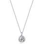 Sterling Silver Rose Necklace Round-Cut Sparkle Swarovski Zirconia Pendant Necklace