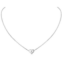 ChicSilver 925 Sterling Silver Heart Initial Necklaces for Women Girls-Dainty Personalized Heart Pendant Letter Alphabet Necklace for Women Teen Girls(with Gift Box)