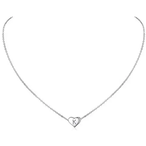 ChicSilver 925 Sterling Silver Heart Initial Necklaces for Women Girls-Dainty Personalized Heart Pendant Letter Alphabet Necklace for Women Teen Girls(with Gift Box) ChicSilver 925 Sterling Silver Heart Initial Necklaces for Women Girls-Dainty Personalized Heart Pendant Letter Alphabet Necklace for Women Teen Girls(with Gift Box)