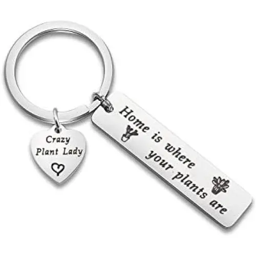 WUSUANED Gardener Keychain Crazy Plant Lady Cactus Jewelry Gift for Plant Lover Florist Farmer WUSUANED Gardener Keychain Crazy Plant Lady Cactus Jewelry Gift for Plant Lover Florist Farmer
