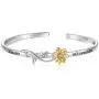 S925 Sterling Silver Sunflower with CZ Pendant Necklace or Ring Earrings Bracelet Jewelry for Women 18'' S925 Sterling Silver Sunflower with CZ Pendant Necklace or Ring Earrings Bracelet Jewelry for Women 18''
