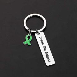 Gzrlyf Mental Health Awareness Keychain Break The Stigma Inspirational Gifts Green Awareness Support