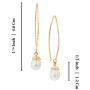 14k Gold-Filled Hand Wrapped Teardrop Cultured Pearl Long Wire Threader Earrings Bridal Wedding Jewelry