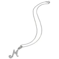 Sterling Silver Cubic Zirconia Initial Alphabet Letter Name Personalized Pendant Necklace for Women Teen Girls