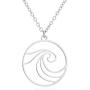 Round Shape Sea Wave Pendant Necklace Nature Surf Ocean Wave Long Chian Necklace for Women Girls Circle Jewelry