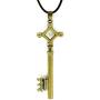 HEN-NIGHT Attack on Titan Eren Jaeger Key Pendant Necklace Gold Metal Black Leather Attack on Titan Shingeki No Kyojin Erens Key Necklace