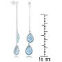 Sterling Silver Double Pear-Shaped Natural Larimar Dangling Earrings