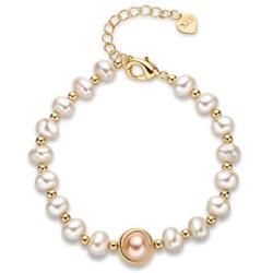 Freshwater Pearl Bracelets Cultured Pearl 14K Gold Filled Bracelet with Adjustable Chain Jewelry Gift for Women Wife Girls Mother