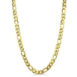 Life Time NECKLACE 3mm 4mm 7mm 8mm 10mm 12mm Gold Figaro Chain necklace for men women