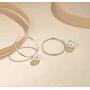 FANCIME White/Yellow Gold Plated 925 Sterling Silver Dangle Drop Pearl Endless Hoop Earrings Dainty Fine Jewelry For Women Girls