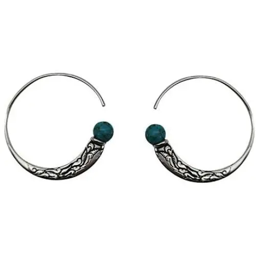 CANEER Turquoise Earrings, Vintage Punk Embossed Earring Statement Fashion Gift Hoop Boho Jewelry for Women CANEER Turquoise Earrings, Vintage Punk Embossed Earring Statement Fashion Gift Hoop Boho Jewelry for Women