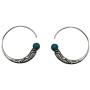 CANEER Turquoise Earrings, Vintage Punk Embossed Earring Statement Fashion Gift Hoop Boho Jewelry for Women