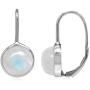 Silvershake 10mm Natural Moonstone White Gold Plated 925 Sterling Silver Leverback Earrings