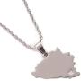 Silver Stainless Steel Bosnia and Herzegovina Map Pendant Necklaces Bosnian Maps Jewelry