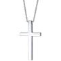 Reve Simple Stainless Steel Silver Tone Cross Pendant Necklace for Men Women, 20-24 Inches Chain