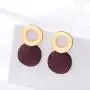 Viennois Round Curved Dangle Earrings with Matte Paint Discs for Women Jewelry Gift Viennois Round Curved Dangle Earrings with Matte Paint Discs for Women Jewelry Gift