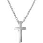 Loralyn Designs Small Mens Simple Stainless Cross Pendant Necklace 18, 20, 22, 24 or 30 Inch Chain