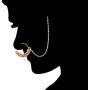 Aheli Wedding Party Pearl Nose Ring Nath with Pearl Chain Traditional Indian Jewelry for Women