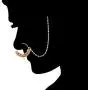 Aheli Wedding Party Pearl Nose Ring Nath with Pearl Chain Traditional Indian Jewelry for Women Aheli Wedding Party Pearl Nose Ring Nath with Pearl Chain Traditional Indian Jewelry for Women