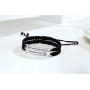 PJ Jewelry Personalized Custom His and Hers Handmade Rope Braided Nameplate ID Matching Couple Bracelets for Lover