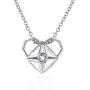 Lanqueen Heart Pendant Necklace for Girls Silver Cubic Zirconia Love Heart-Shape Compass Dainty Jewelry for Women Lanqueen Heart Pendant Necklace for Girls Silver Cubic Zirconia Love Heart-Shape Compass Dainty Jewelry for Women