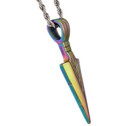 starchenie Arrowhead Pendant Necklace Stainless Steel Spear Point Jewelry for Men