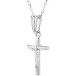 925 Sterling Silver Crucifix Pendant Religious Necklace Unisex 16''