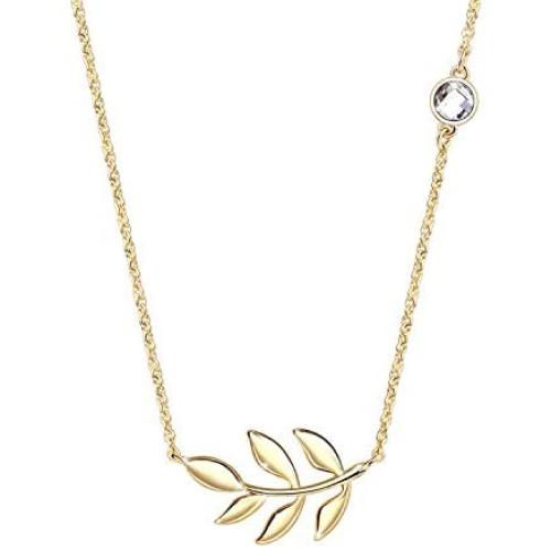 Dainty Olive Leaf Pendant Necklace | Olive Tree Branch Leaf Jewelry for Women Girls