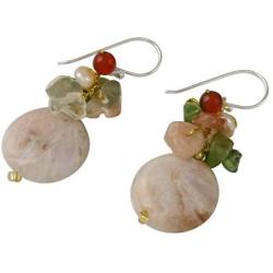 NOVICA Multi-Gem Quartz Cultured Freshwater Pearl .925 Sterling Silver Beaded Earrings, Thai Joy