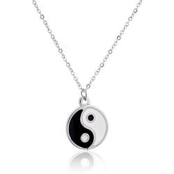 MANZHEN Gold Silver Yin Yang Pendant Necklace for Couples