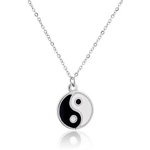 MANZHEN Gold Silver Yin Yang Pendant Necklace for Couples
